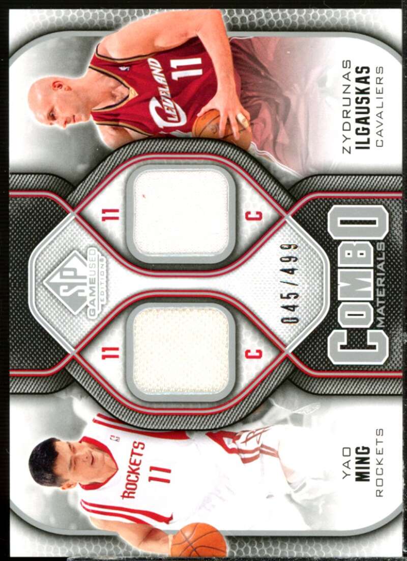 Zydrunas Ilgauskas/Yao Ming Card 2009-10 SP Game Used Combo Materials #CMIM  Image 1