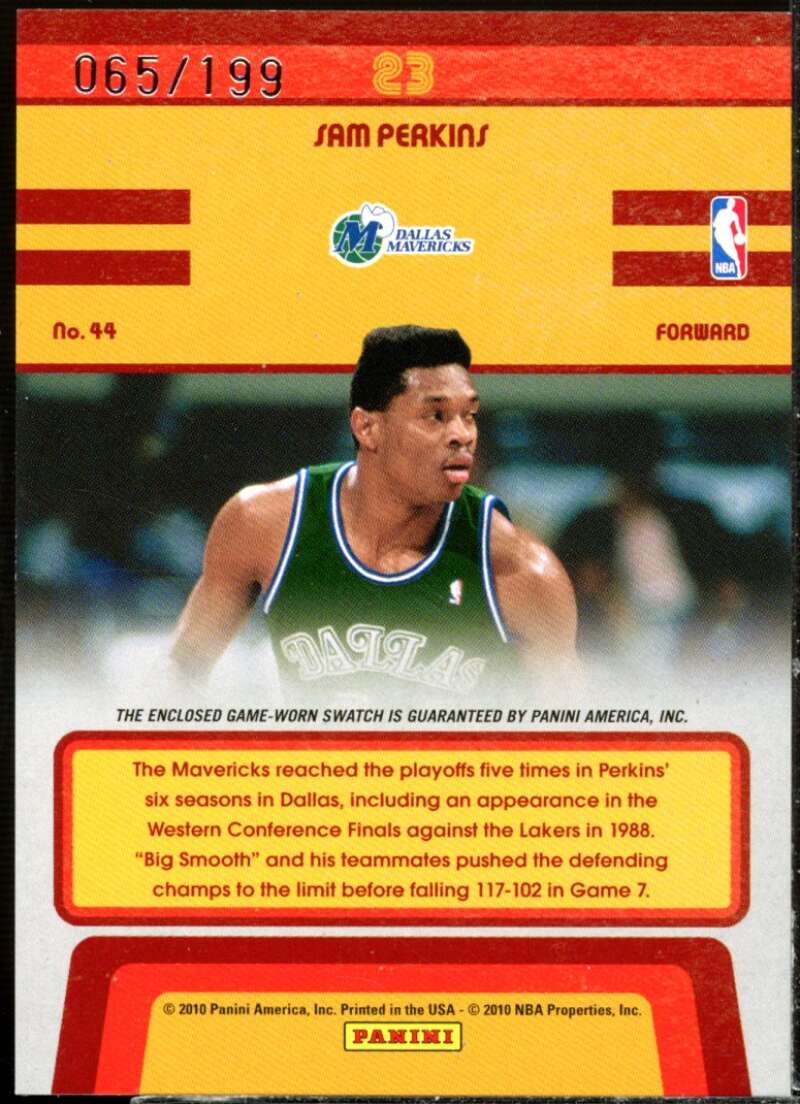 Sam Perkins Card 2009-10 Classics Blast From The Past Jerseys #23  Image 2