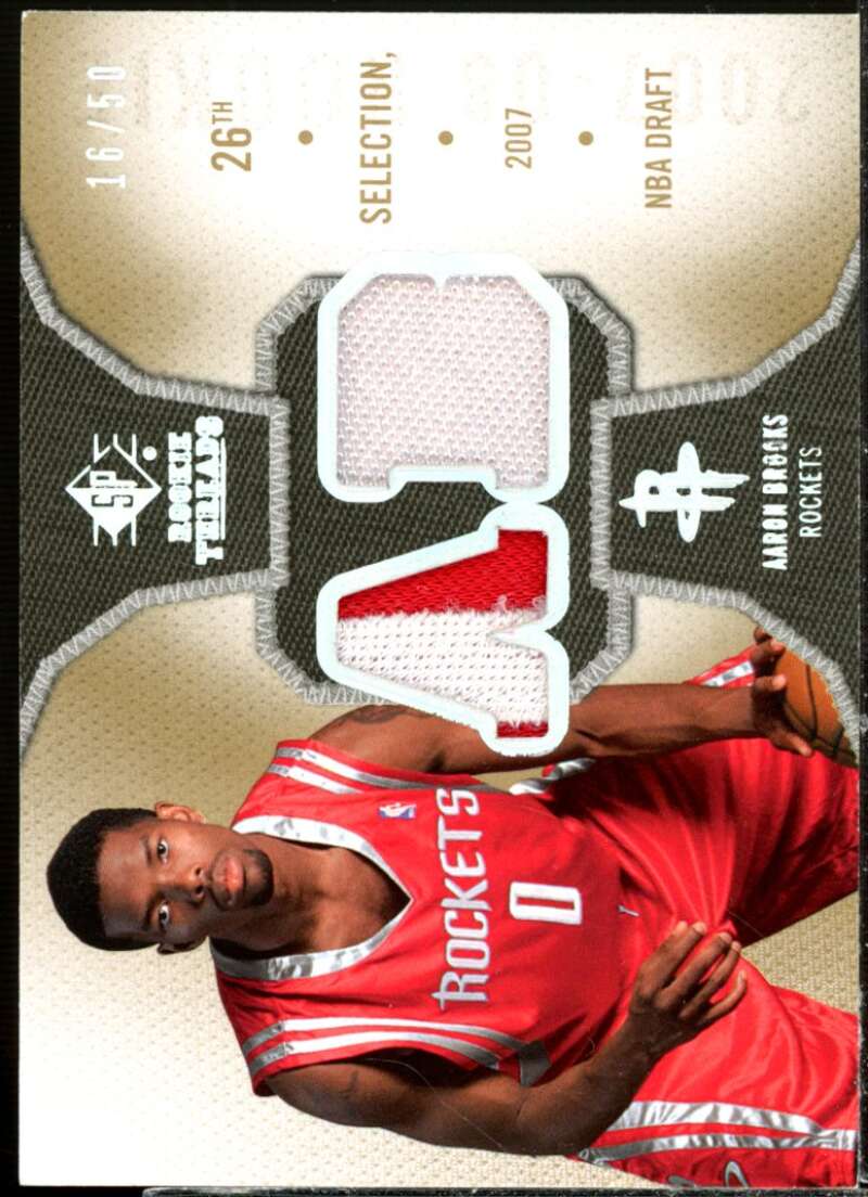 Aaron Brooks Card 2007-08 SP Rookie Threads Rookie Threads Patch #RTAB  Image 1