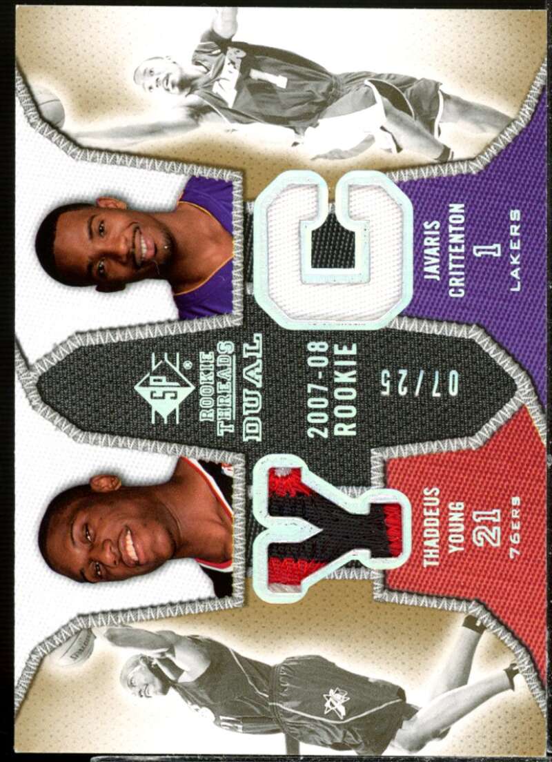 Young/Crittenton Card 2007-08 SP Rookie Threads Rookie Threads Patch Dual #YC  Image 1