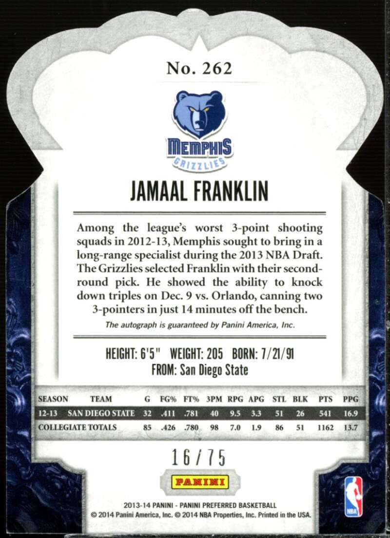 Jamaal Franklin CR AU Card 2013-14 Panini Preferred #262  Image 2