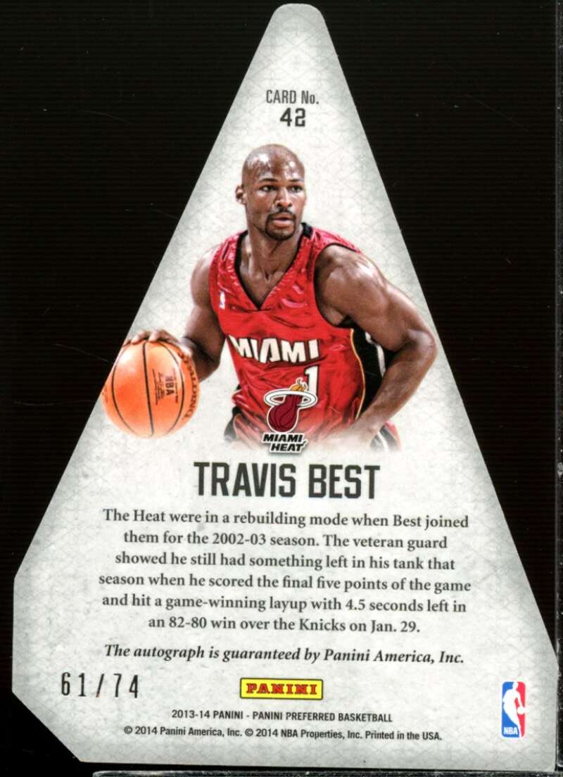 Travis Best PC AU Card 2013-14 Panini Preferred #42  Image 2