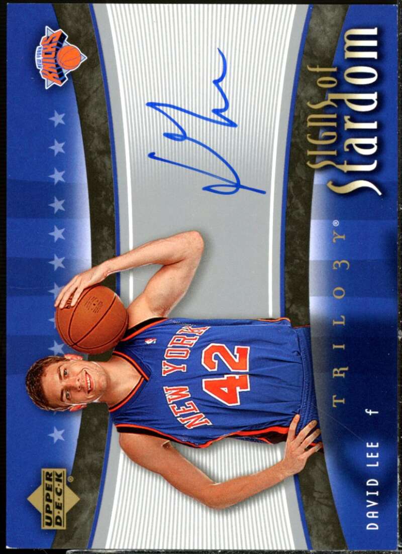 David Lee Card 2005-06 Upper Deck Trilogy Signs of Stardom #DL  Image 1