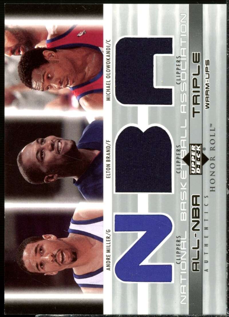 Andre Miller/Brand/Olowokandi 2002-03 Upper Deck Honor Roll Triple Warm-ups #1  Image 1