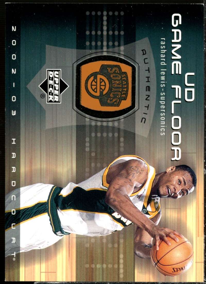 Rashard Lewis Card 2002-03 Upper Deck Hardcourt UD Game Floor Metallics #RLM  Image 1