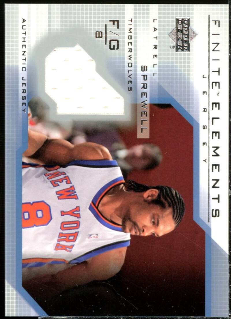 Latrell Sprewell Card 2003-04 Upper Deck Finite Elements Jerseys #FJ3  Image 1