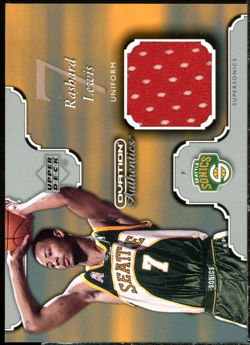 Rashard Lewis Card 2002-03 Upper Deck Ovation Authentics Uniform #RLU  Image 1