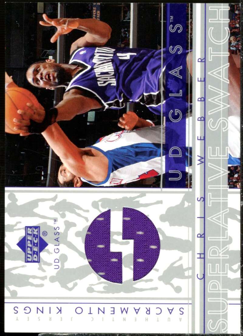 Chris Webber Card 2002-03 UD Glass Superlative Swatch #CWS  Image 1