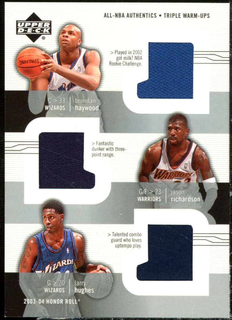 Haywood/Hughes/Richardson 2003-04 Upper Deck Honor Roll Triple Warm Ups #10  Image 1