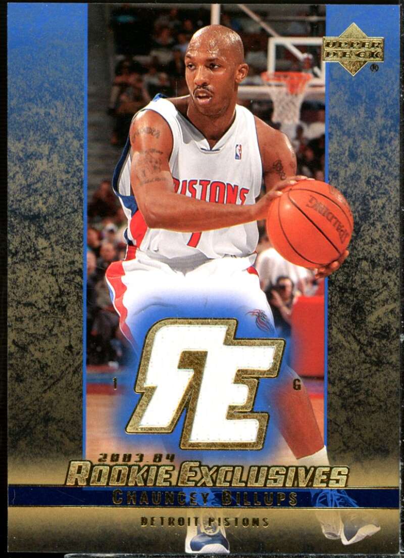 Chauncey Billups Card 2003-04 Upper Deck Rookie Exclusives Jerseys #J33  Image 1