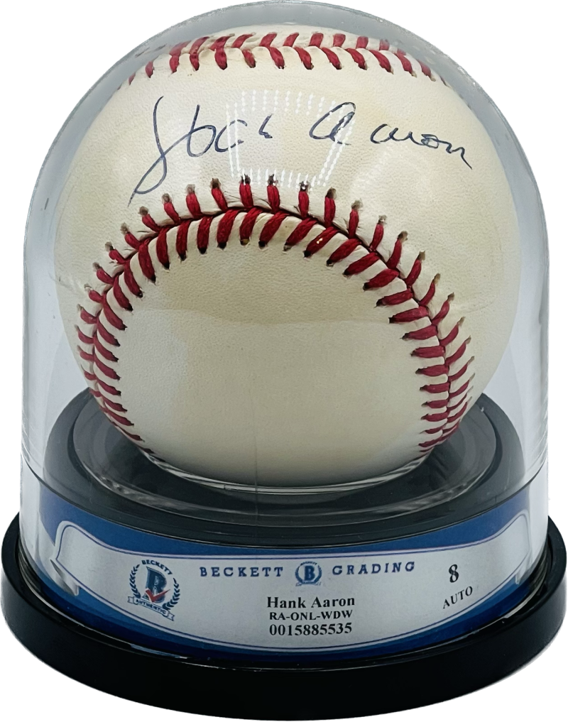 Hank Aaron Autograph Auto Signed Major League Baseball BAS 8 Authentic  Image 1