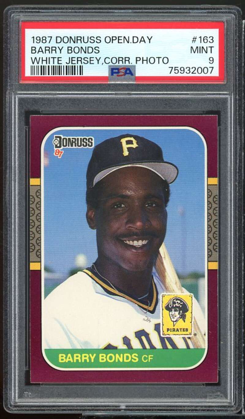 Barry Bonds Rookie Card 1987 Donruss Opening Day #163 PSA 9 Image 1