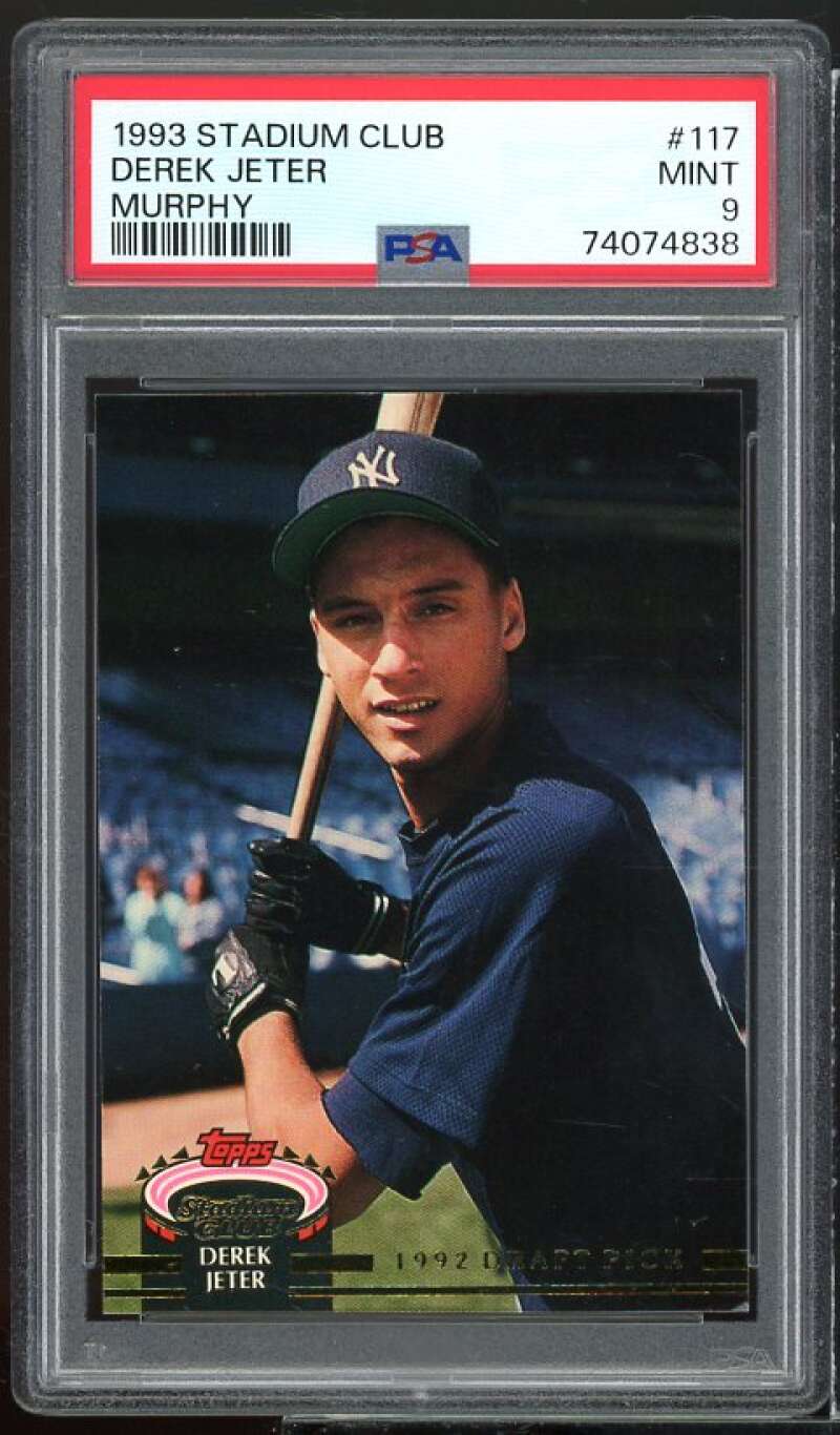 Derek Jeter Rookie Card 1993 Stadium Club Murphy #117 PSA 9 Image 1