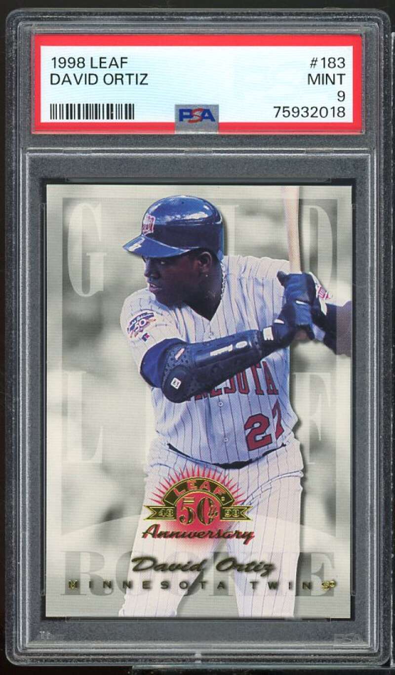 David Ortiz Rookie Card 1998 Leaf #183 PSA 9 Image 1