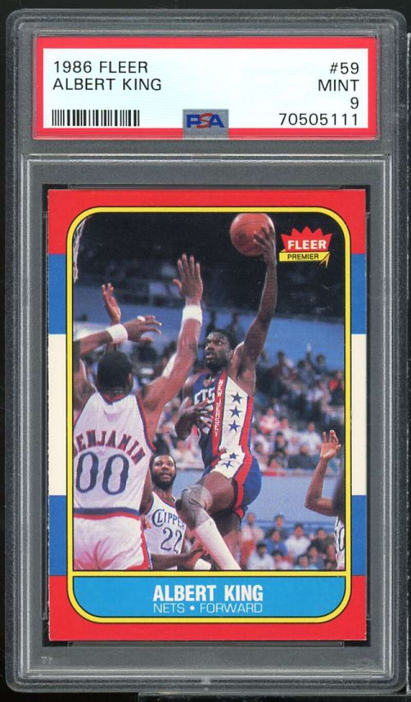 Albert King Rookie Card 1986-87 Fleer #59 PSA 9 Image 1