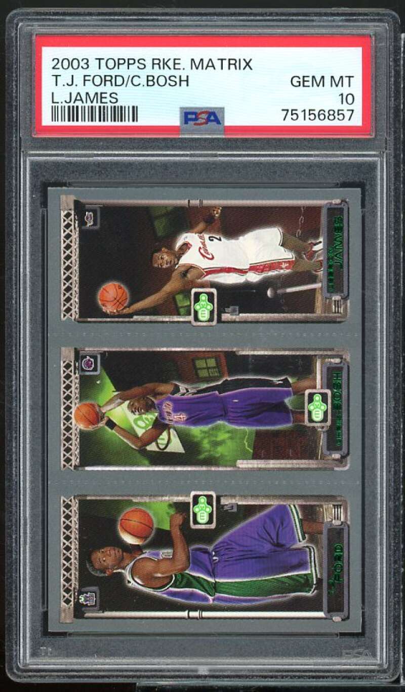 Chris Bosh / Ford / Lebron James Rookie 2003-04 Topps Rookie Matrix #111 PSA 10 Image 1