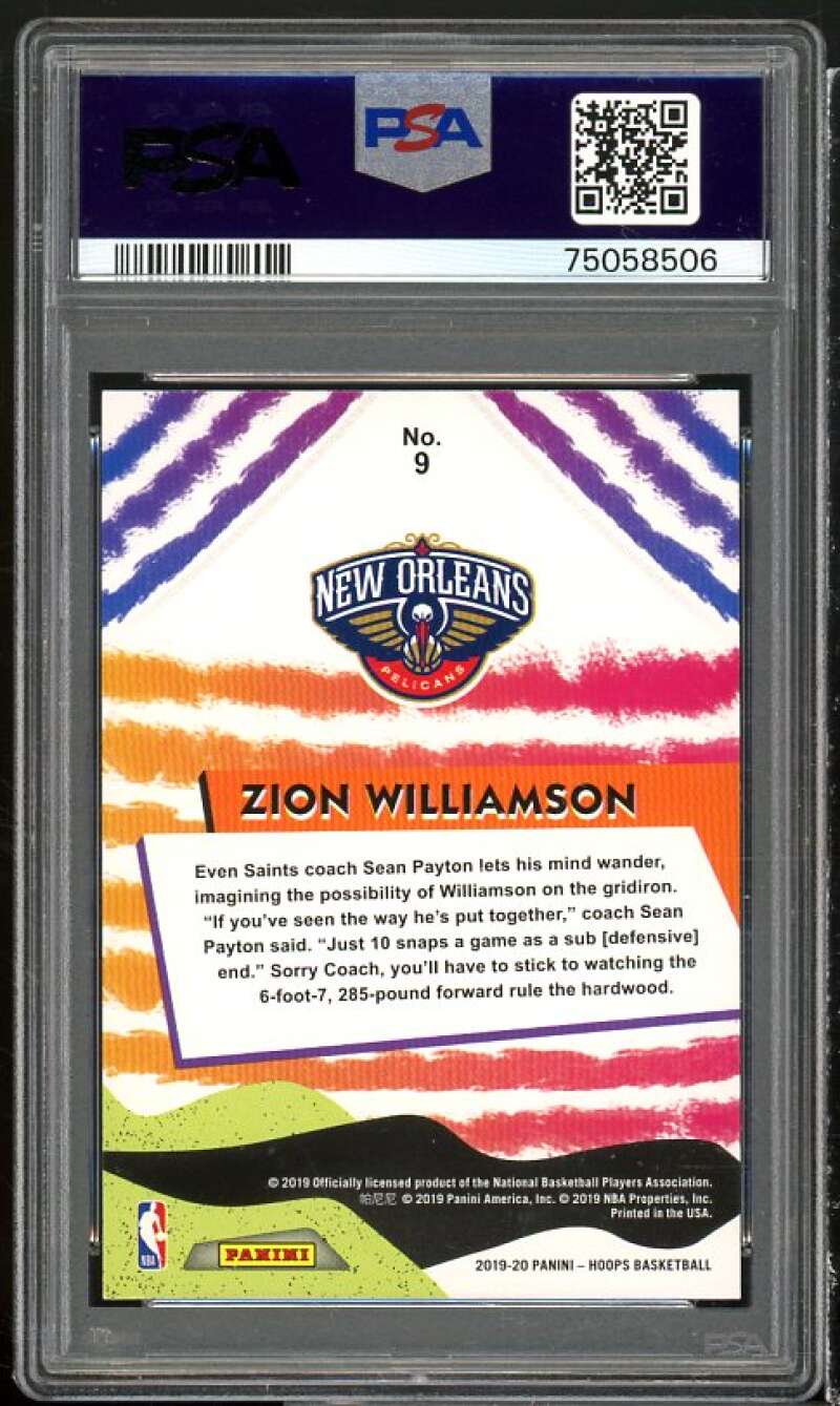 Zion Williamson Rookie Card 2019-20 Panini Hoops We Got Next #9 PSA 10 Image 2