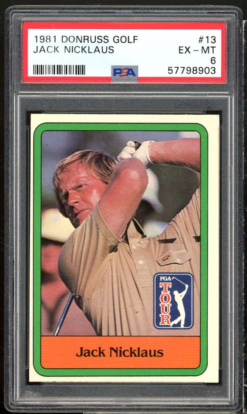 Jack Nicklaus Rookie Card 1981 Donruss Golf #13 PSA 6 Image 1