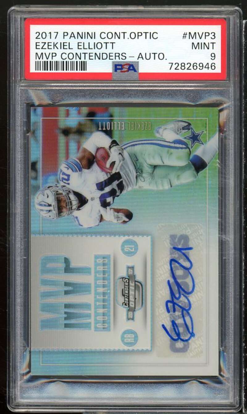 Ezekiel Elliott 2017 Panini Cont Optic Mvp Contenders Auto #MVP3 (pop 1) PSA 9 Image 1