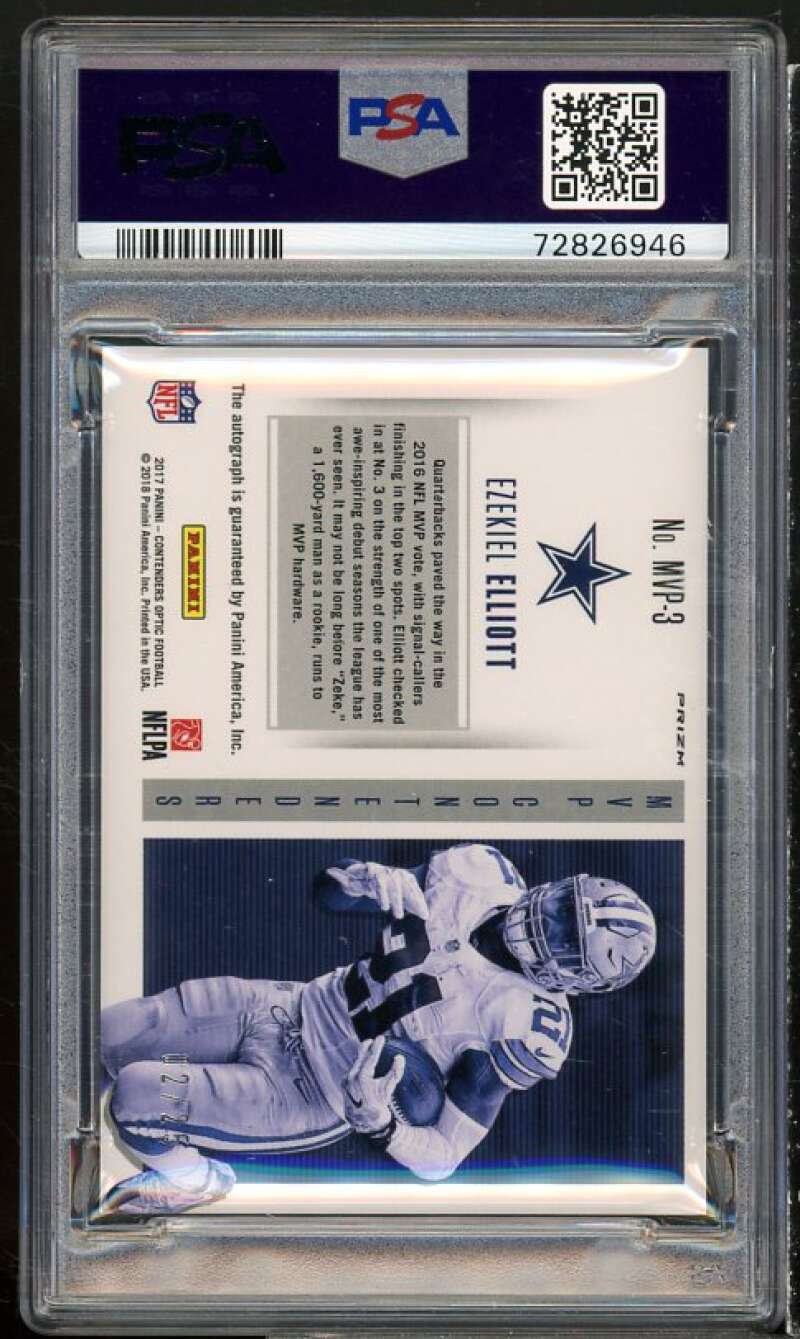 Ezekiel Elliott 2017 Panini Cont Optic Mvp Contenders Auto #MVP3 (pop 1) PSA 9 Image 2