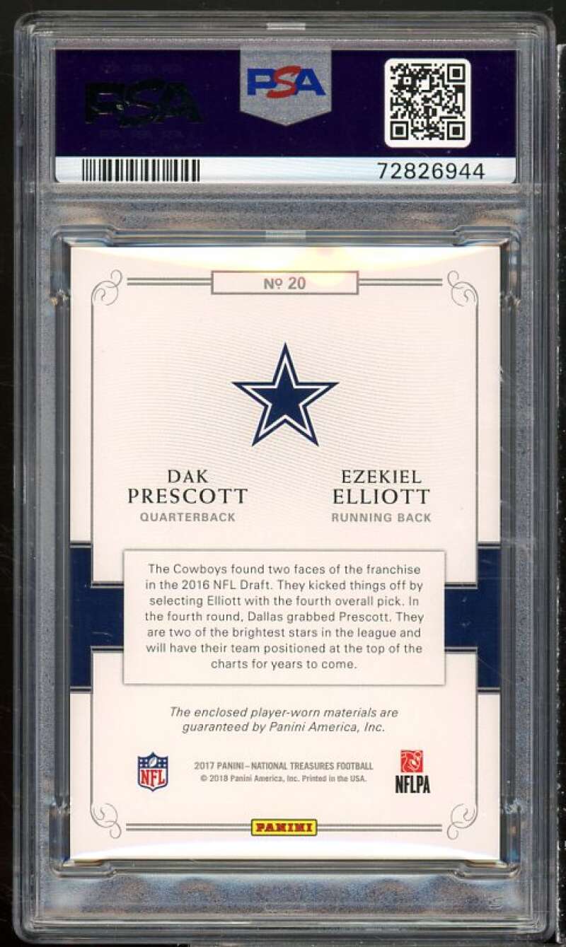 Elliott/ Prescott 2017 Panini National Treasures PM Holo Gold #20 (pop 1) PSA 10 Image 2