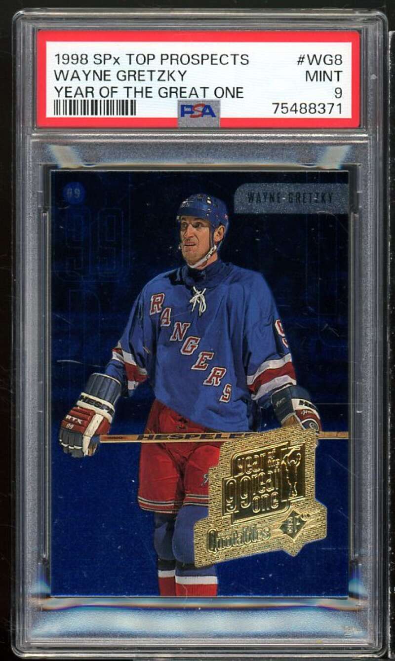 Wayne Gretzky 1998-99 SPx Top Prospects Year of the Great One #WG8 (pop 2) PSA 9 Image 1