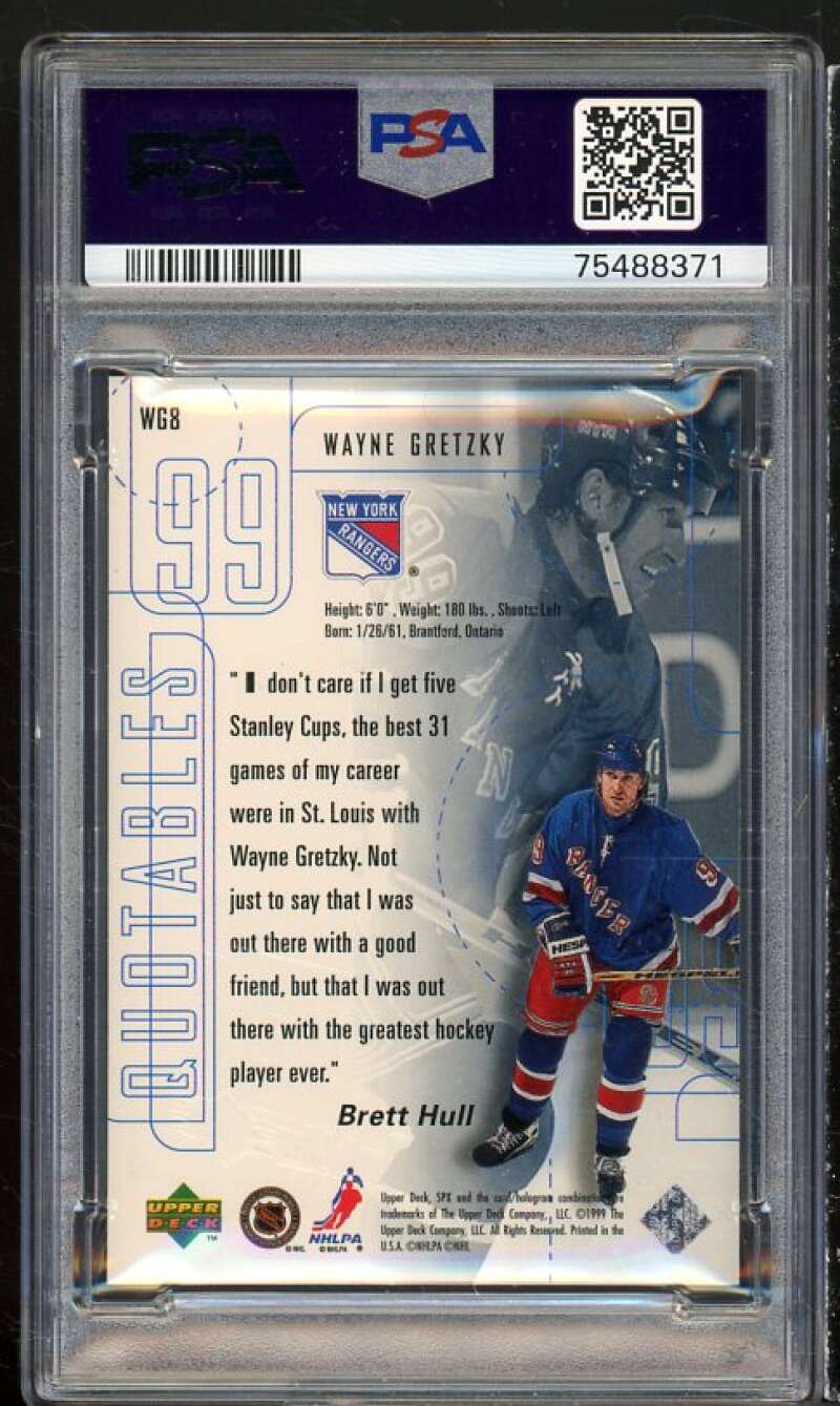 Wayne Gretzky 1998-99 SPx Top Prospects Year of the Great One #WG8 (pop 2) PSA 9 Image 2