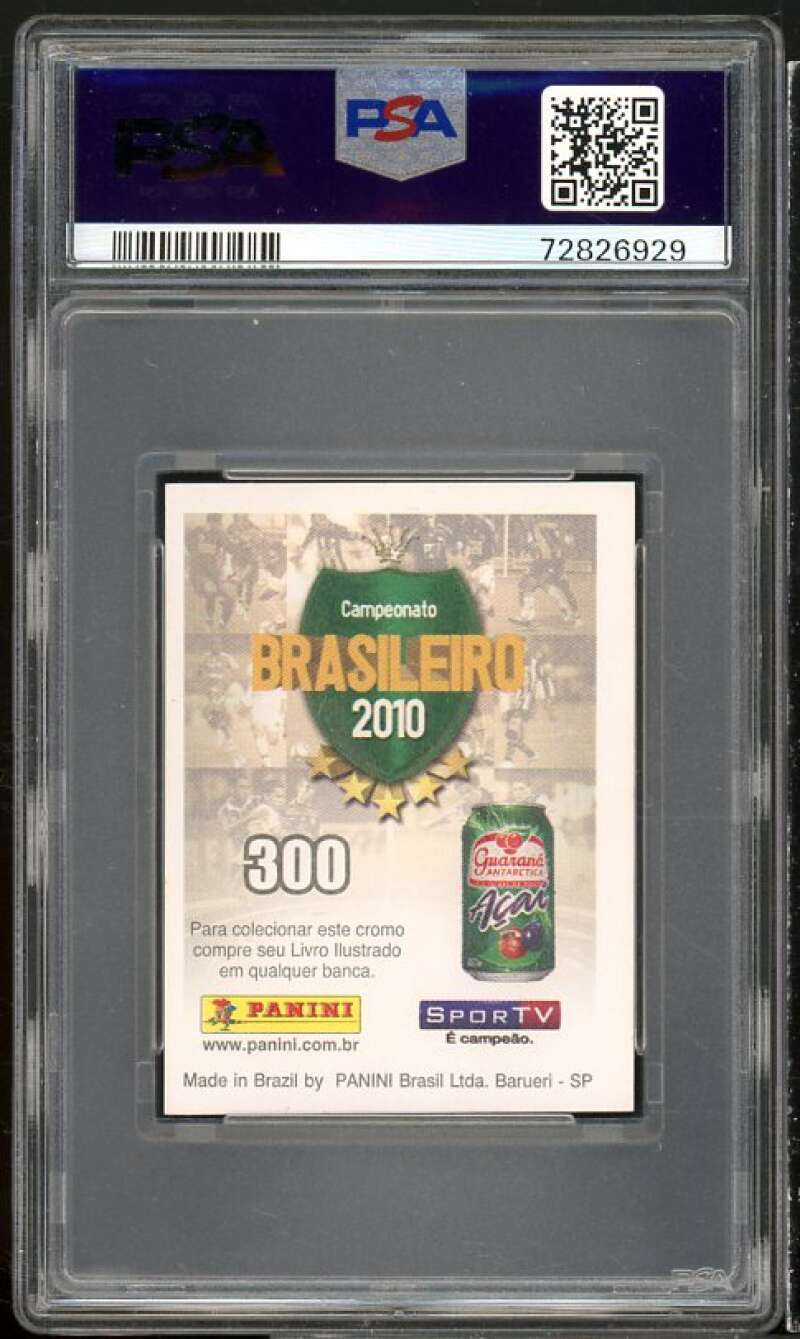 Neymar Rookie Card 2010 Panini Brasileiro #300 PSA 6 Image 2