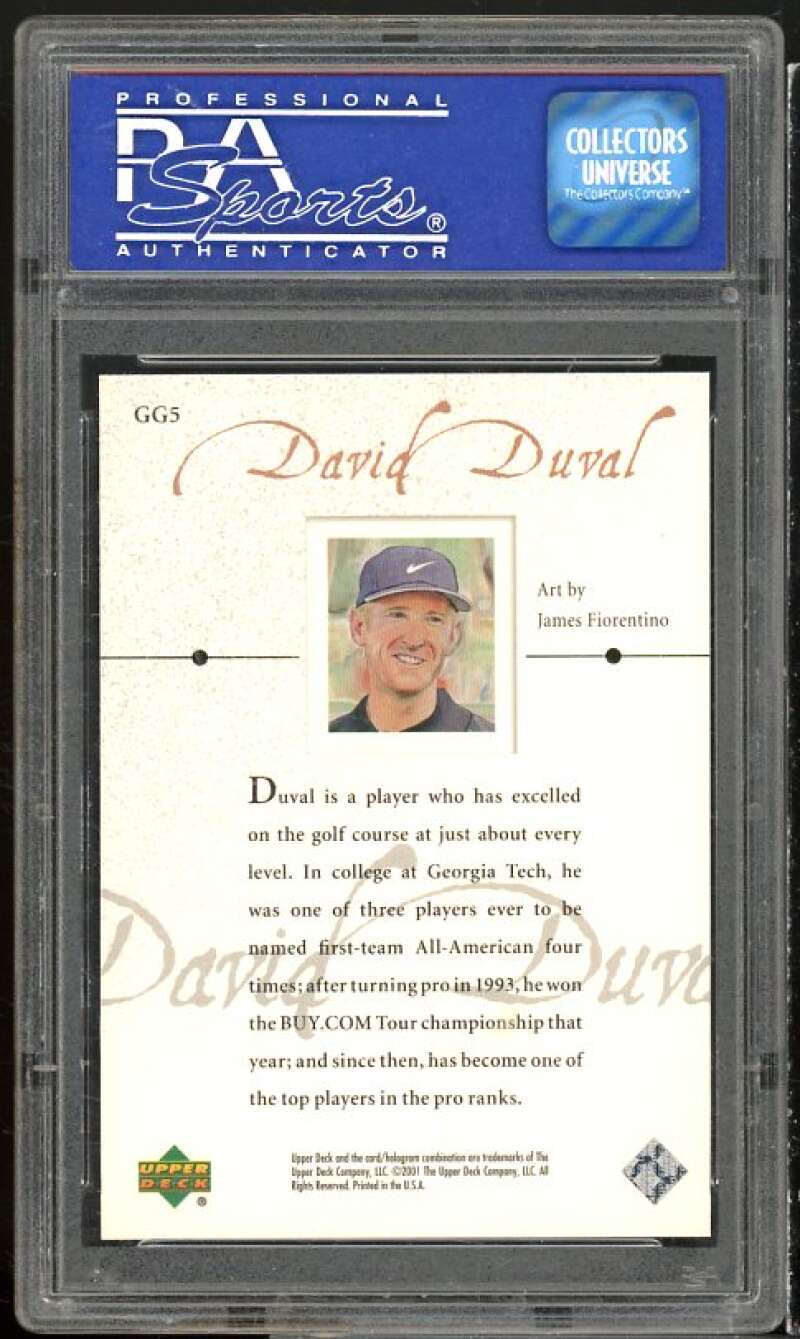 David Duval Rookie Card 2001 Upper Deck Golf Gallery #GG5 PSA 8 Image 2