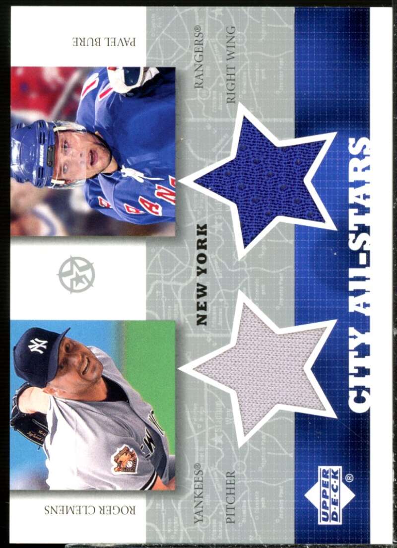 Roger Clemens/Pavel Bure 2002-03 UD SuperStars City All-Stars Dual Jersey #RCPB  Image 1