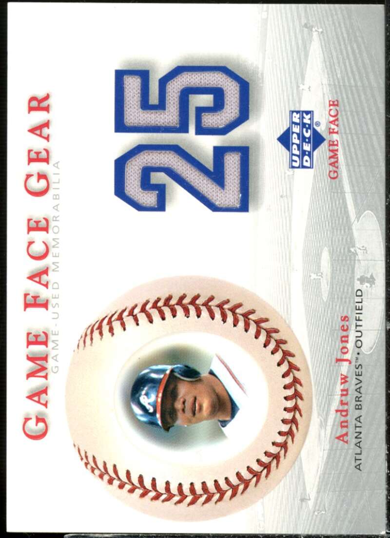 Andruw Jones Card 2003 Upper Deck Game Face Gear #AJ  Image 1