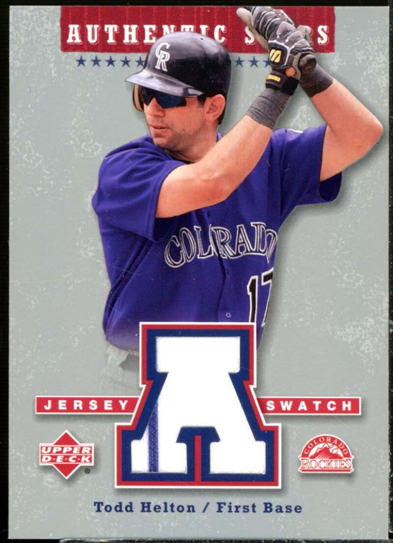 Todd Helton Card 2004 Upper Deck Authentic Stars Jersey #TH  Image 1