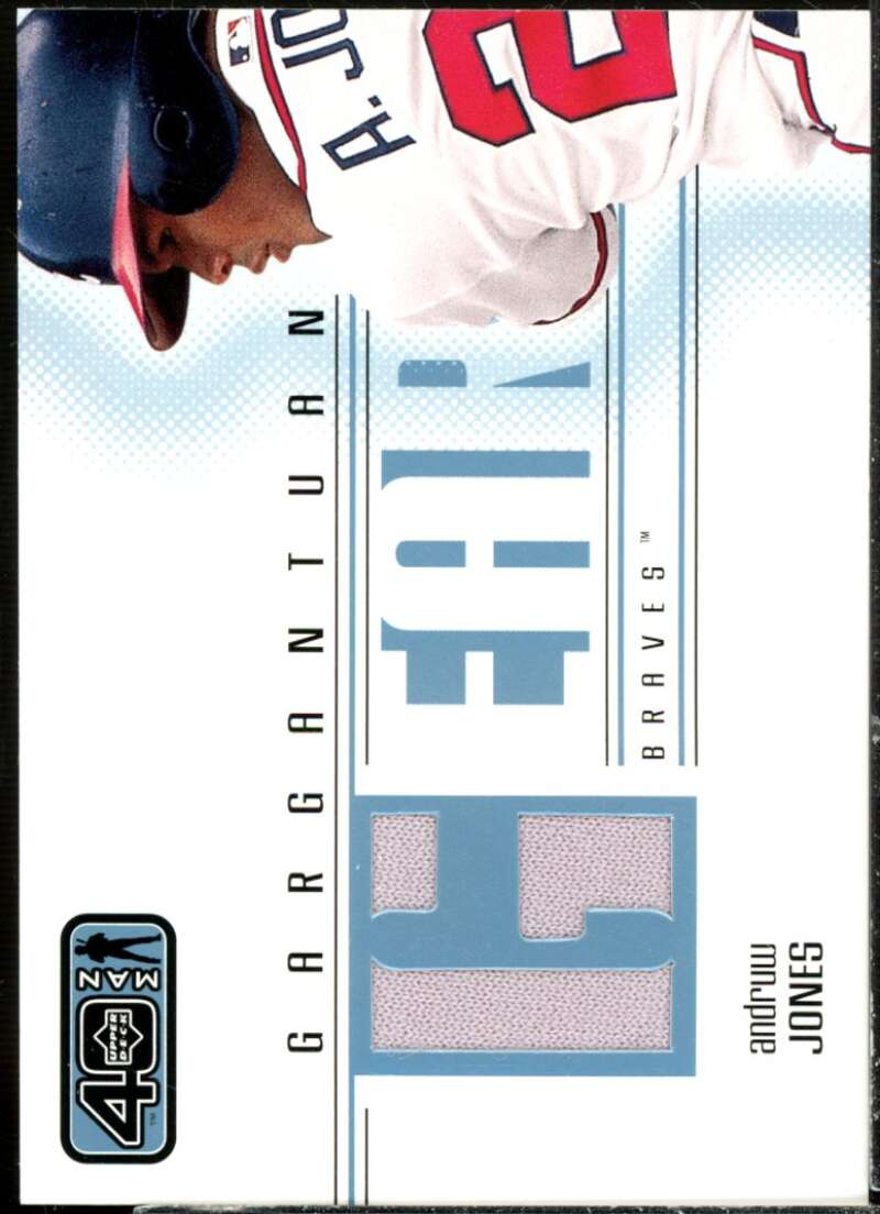 Andruw Jones Card 2002 Upper Deck 40-Man Gargantuan Gear #GAJ  Image 1