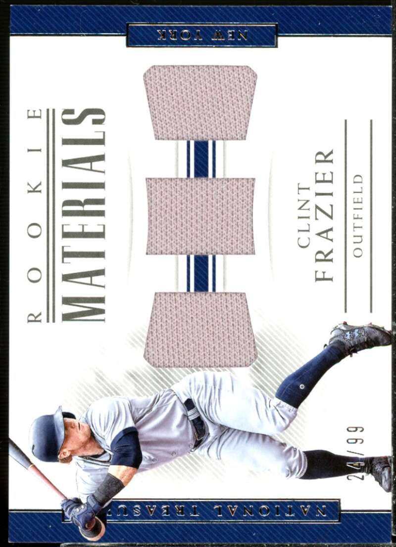 Clint Frazier Rookie 2018 Panini National Treasures Rookie Triple Materials #5  Image 1