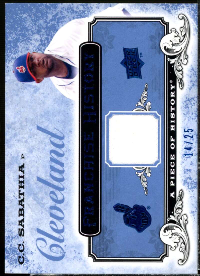 C.C. Sabathia 2008 UD A Piece of History Franchise History Jersey Blue #FH15  Image 1