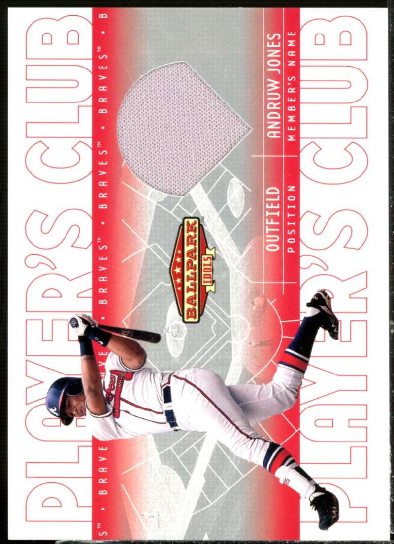 Andruw Jones Card 2002 Upper Deck Ballpark Idols Player's Club Jerseys #AJ  Image 1