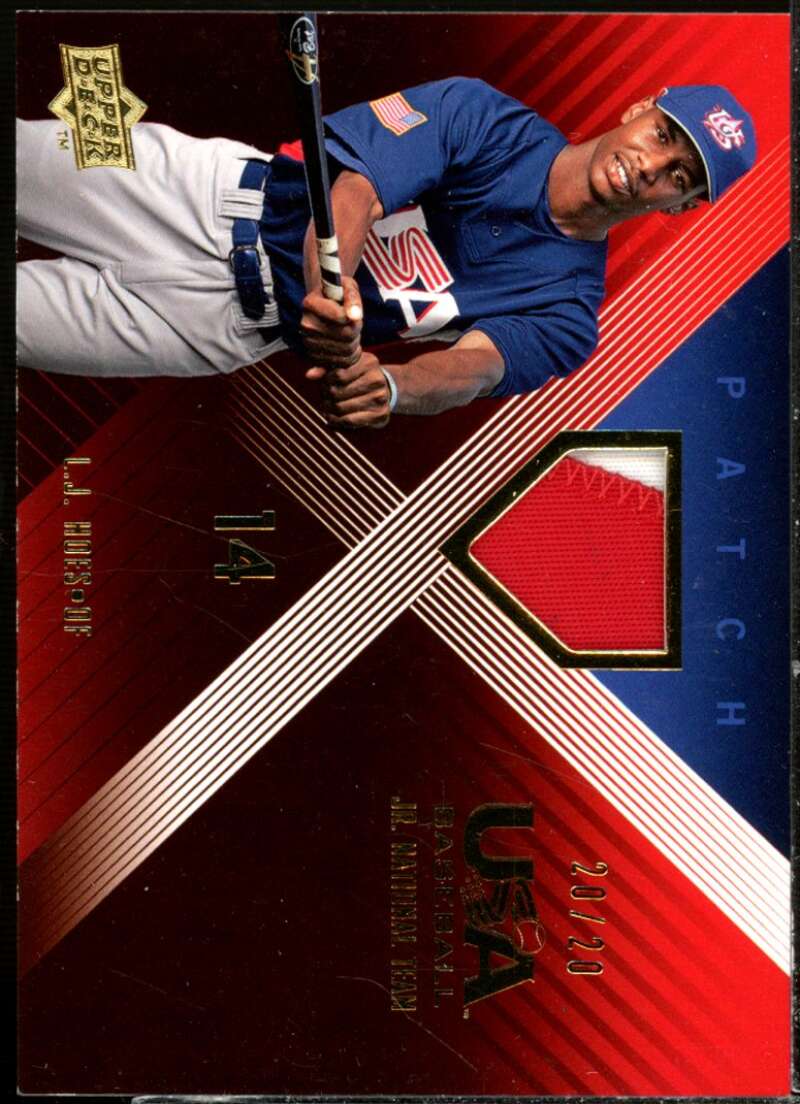 L.J. Hoes Rookie Card 2008 USA Baseball Junior National Team Patch #UE5  Image 1