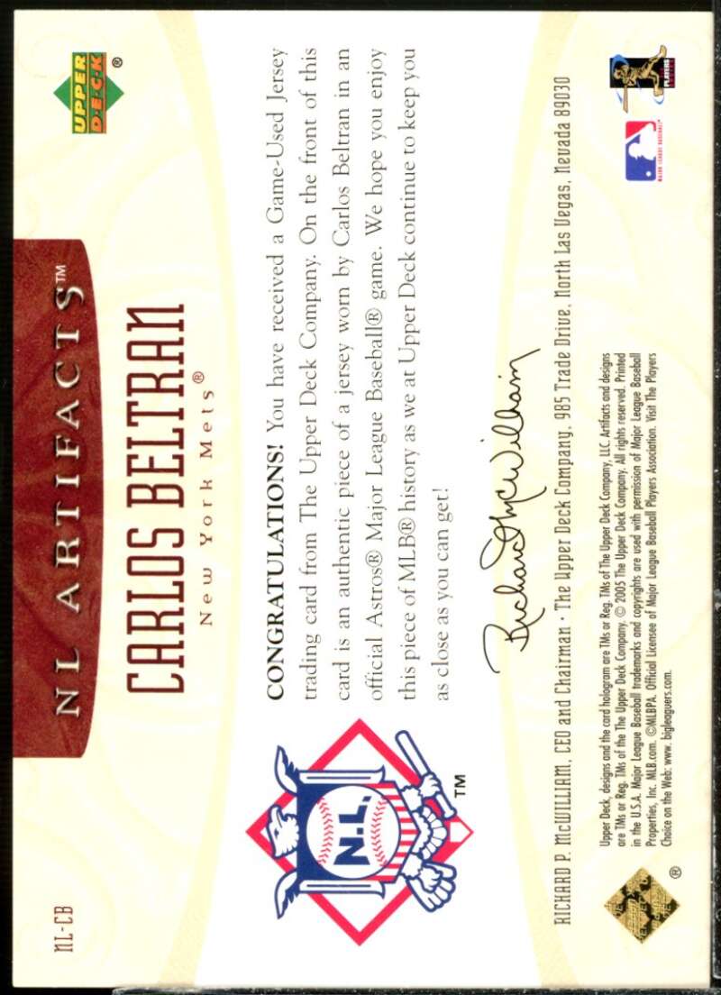 Carlos Beltran Jsy Card 2005 Artifacts AL/NL Artifacts Rainbow #CB  Image 2