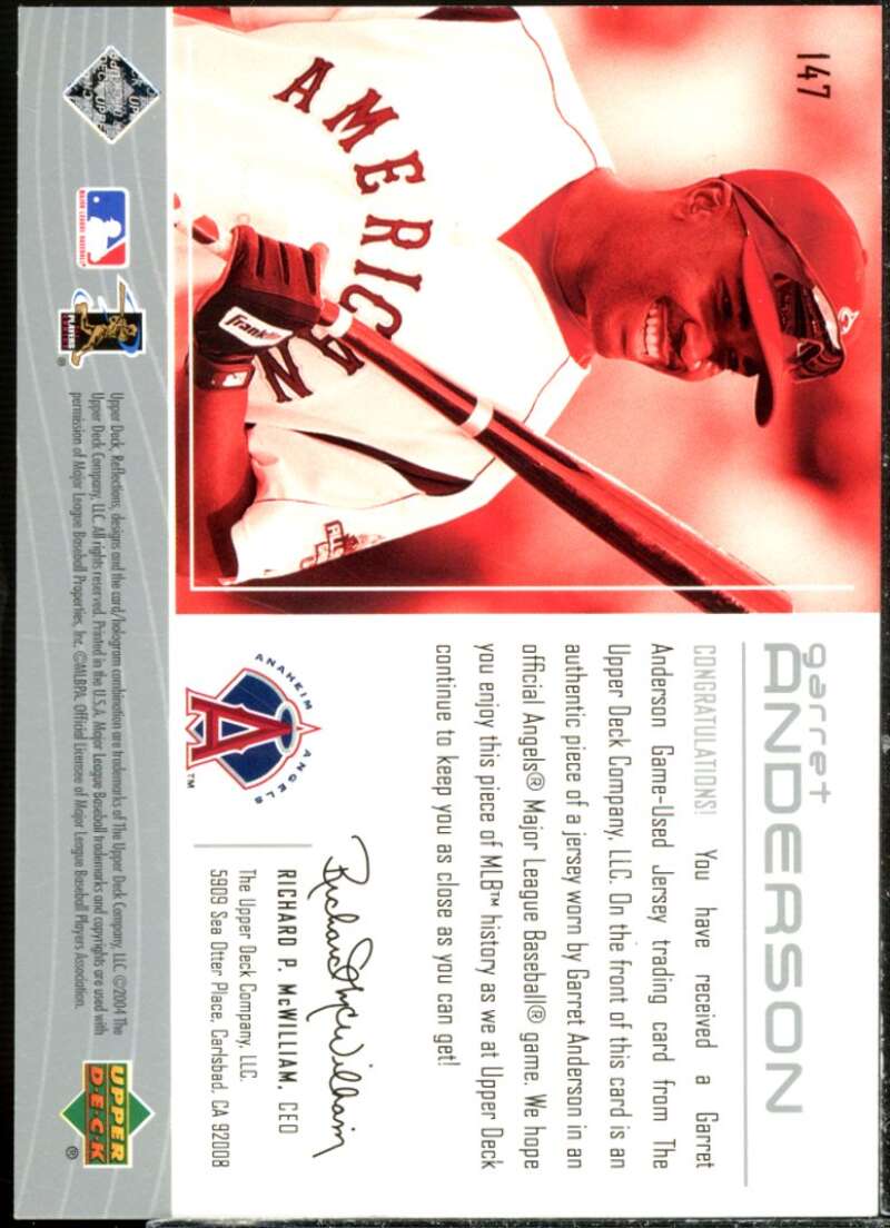 Garret Anderson Jsy Card 2004 Reflections #147  Image 2