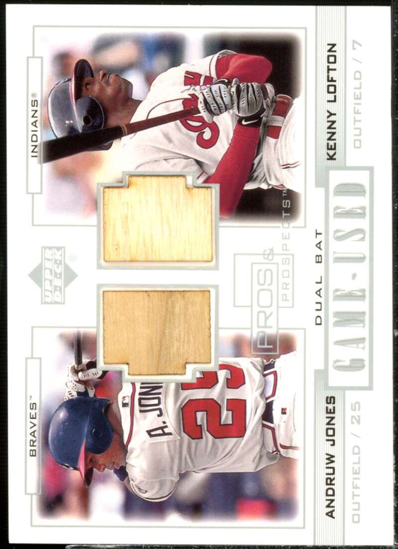 Andruw Jones/Lofton 2001 Upper Deck Pros and Prospects Game-Used Dual Bat #PPJL  Image 1