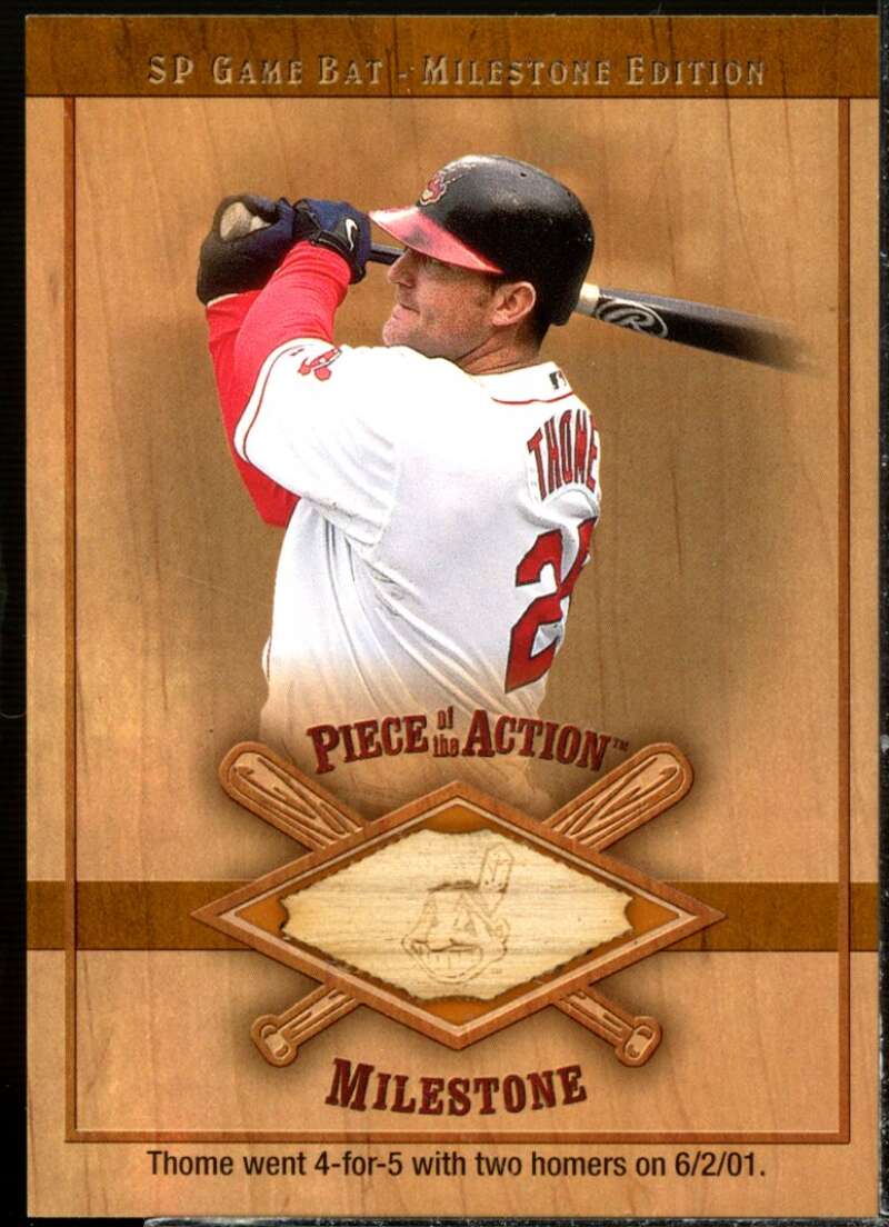 Jim Thome Card 2001 SP Game Bat Milestone Piece of Action Milestone #JT  Image 1