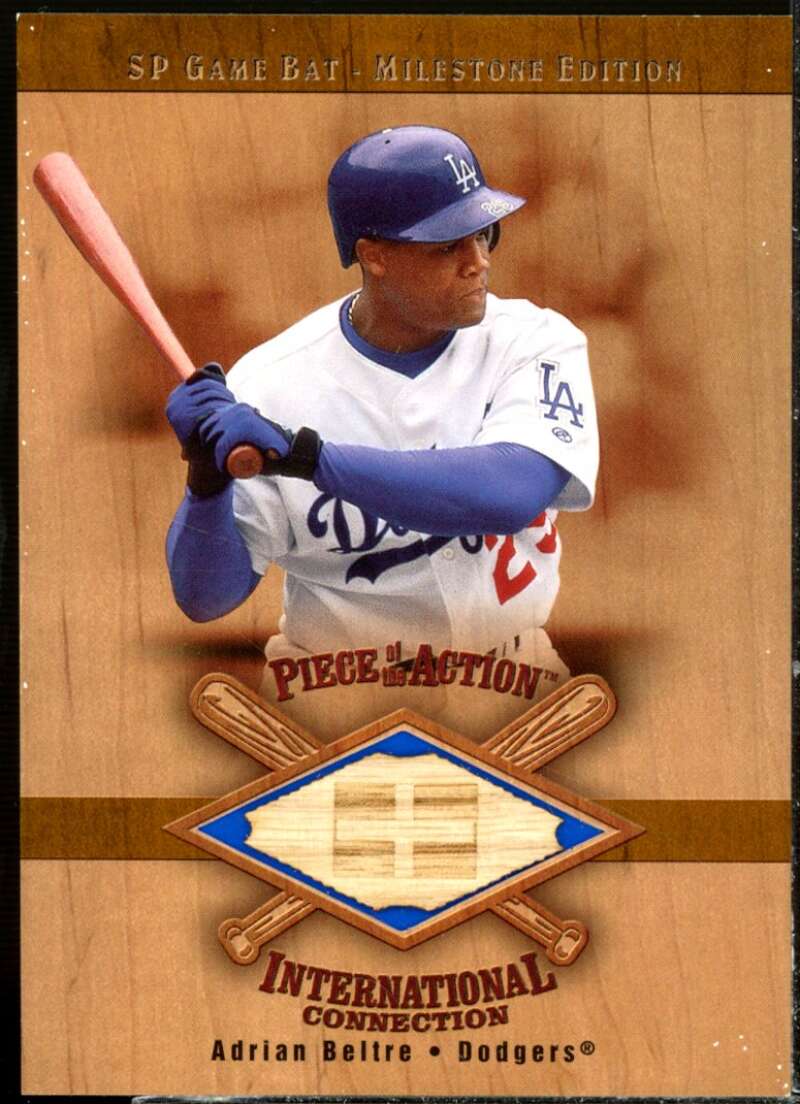 Adrian Beltre 2001 SP Game Bat Milestone Piece of Action International #IAB  Image 1