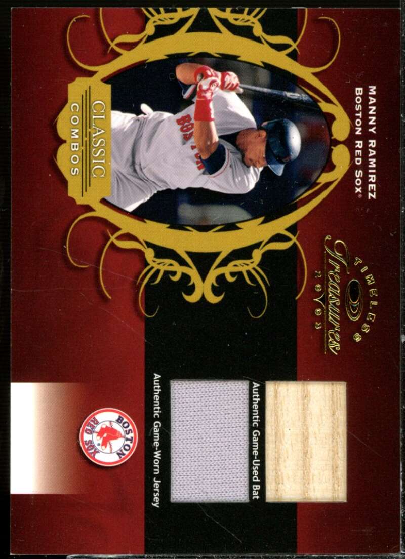 Manny Ramirez Bat-Jsy Card 2003 Timeless Treasures Classic Combos #23  Image 1