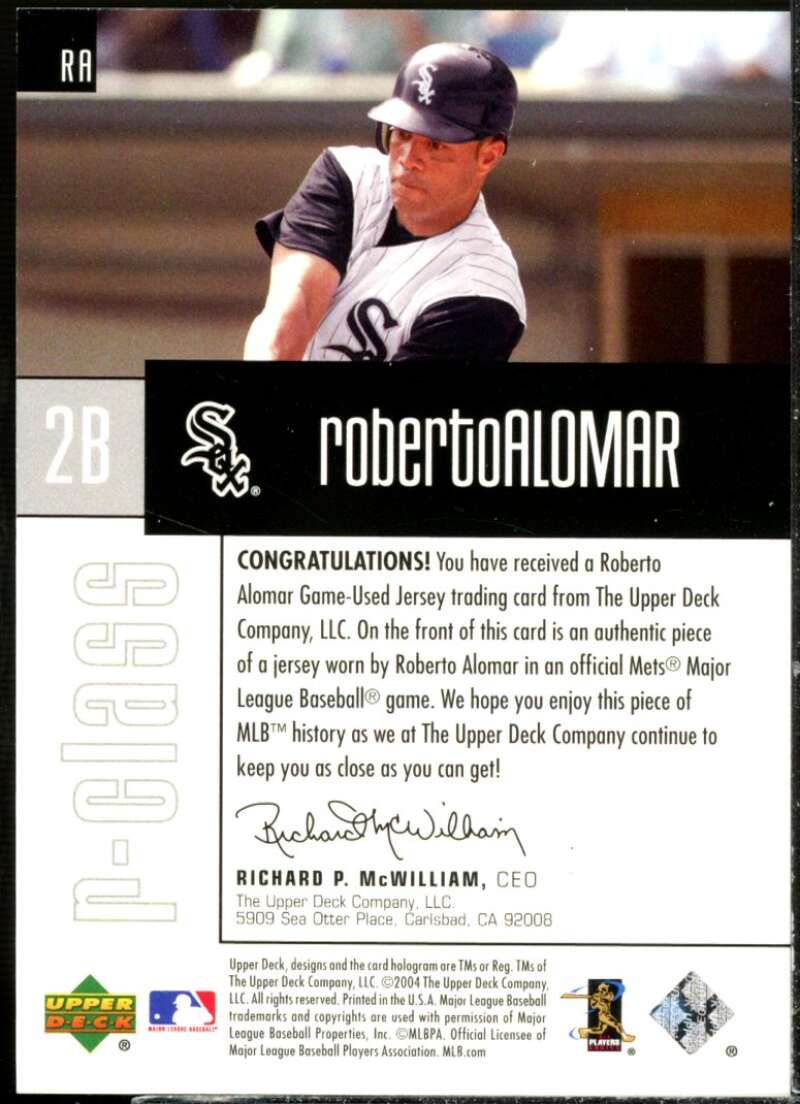 Roberto Alomar Card 2004 Upper Deck r-class Jersey #RA  Image 2