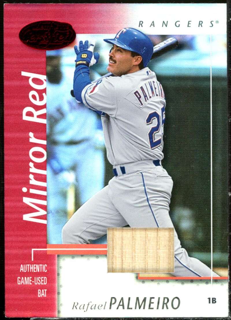 Rafael Palmeiro Bat Card 2002 Leaf Certified Mirror Red #122  Image 1