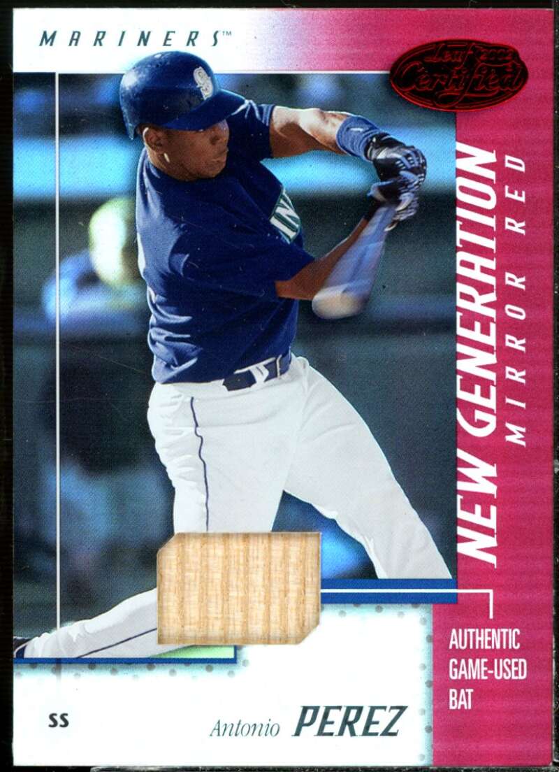 Antonio Perez NG Bat Card 2002 Leaf Certified Mirror Red #196  Image 1