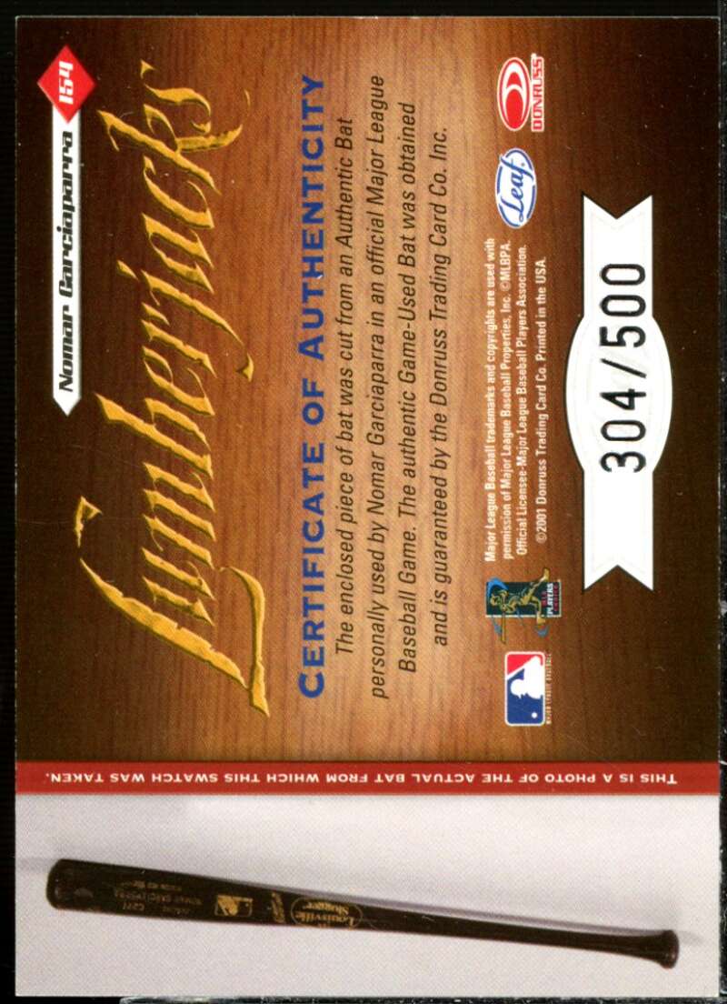 N.Garciaparra LUM Card 2001 Leaf Limited #154  Image 2