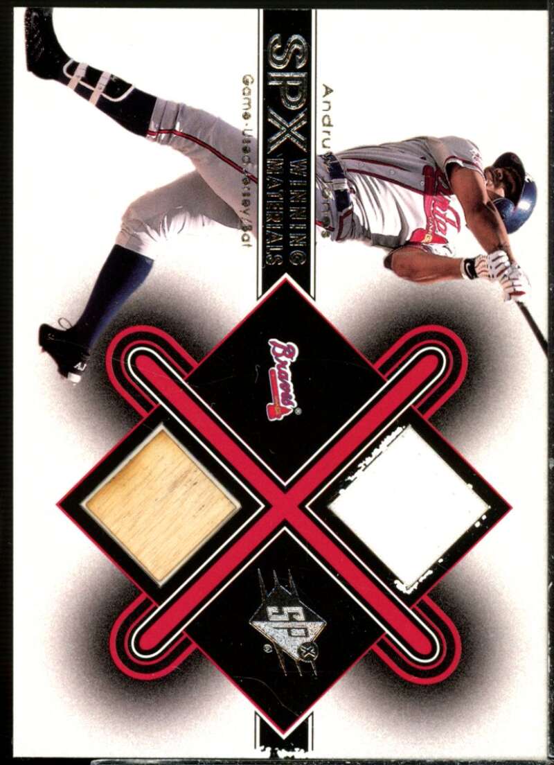 Andruw Jones Card 2001 SPx Winning Materials Bat-Jersey #AJ2  Image 1