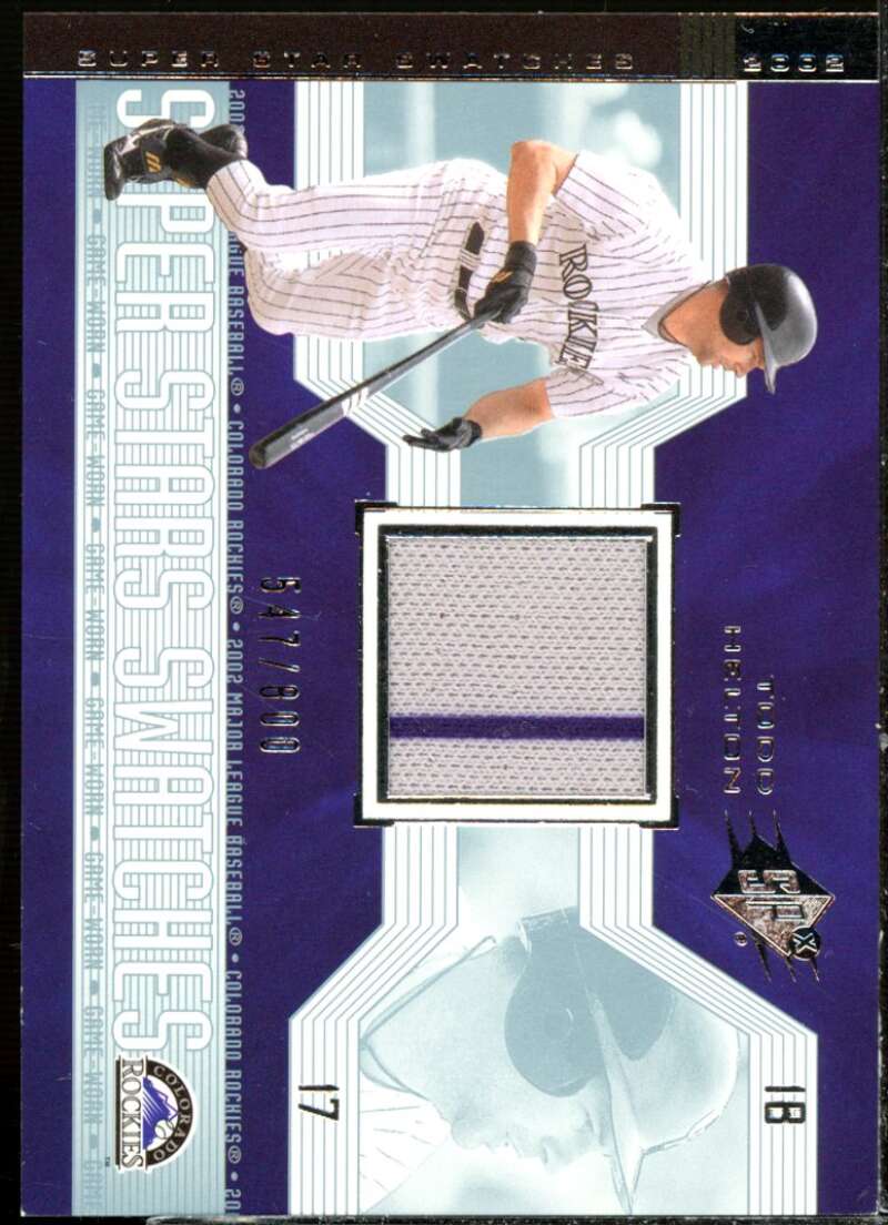 Todd Helton JSY Card 2002 SPx #187  Image 1