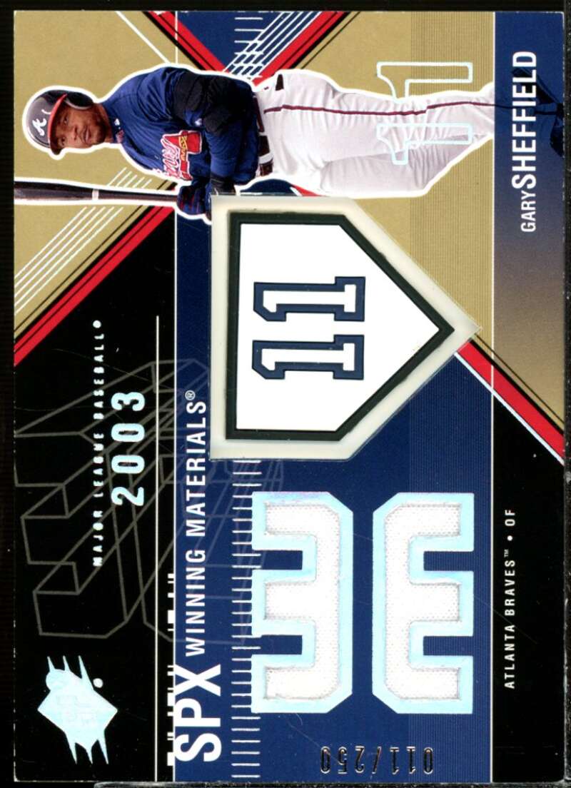 Gary Sheffield Num Card 2003 SPx Winning Materials 250 #GS1B  Image 1